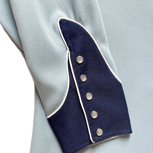 Vintage 70s H Bar C California Ranchwear Men’s Blue Button up Shirt - Picture 2 of 8